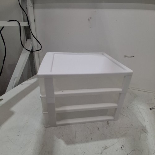 IRIS STACKABLE PLASTIC 3-DRAWER DESKTOP ORGANIZER - 12" X 10" - WHITE (MODEL: CDD-XS3) image 3