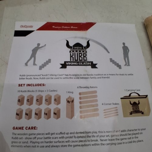 GOSPORTS VIKING CLASH KUBB OUTDOOR YARD GAME SET - KUBB VIKING CHESS GAME - NATURAL WOOD image 2