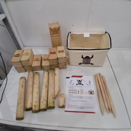 GOSPORTS VIKING CLASH KUBB OUTDOOR YARD GAME SET - KUBB VIKING CHESS GAME - NATURAL WOOD image 3