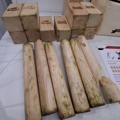GOSPORTS VIKING CLASH KUBB OUTDOOR YARD GAME SET - KUBB VIKING CHESS GAME - NATURAL WOOD image 4