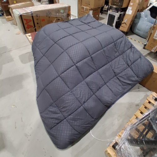 FOAM MATTRESS TOPPER WITH SOFT COVER - QUEEN - GREY/BLUE/WHITE image 2