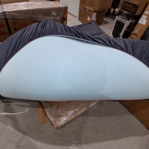 FOAM MATTRESS TOPPER WITH SOFT COVER - QUEEN - GREY/BLUE/WHITE image 3