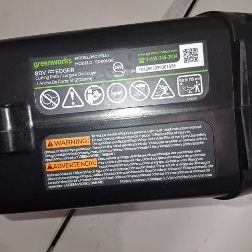 **TOOL ONLY** GREENWORKS 8" BRUSHLESSCORDLESS EDGER - 80V - GREEN/BLACK (MODEL:ED80L02) image 6