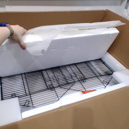 VENTILATED 360° VIEWING TRANSPARENT PET HABITAT CAGE WITH WATER BOTTLE - 30" X 17" X 24" - BLACK/CLEAR (MODEL: JM-XC-098) image 4