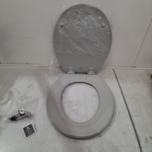 BEMIS ENAMELED WOOD ROUND TOILET SEAT WITH EASY CLEAN & CHANGE HINGE- ICE GREY (MODEL: 500EC062) image 3
