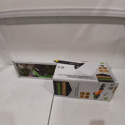 GREENWORKS CORDED ELECTRIC CHAINSAW - 10.5 AMP - 14" - BLACK/GREEN (MODEL: 20222) image 8