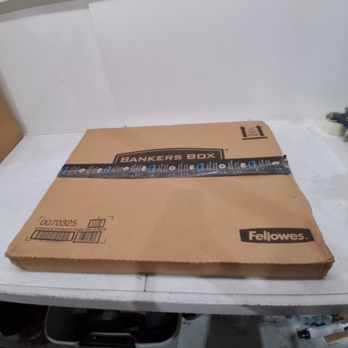 6PK FELLOWES CARDBOARD BANKERS BOX STORAGE/FILE BASIC-DUTY STORAGE BOXES - 16.25" X 12.5" X 10.5" - WHITE/BLUE (MODEL: 0070325) image 3