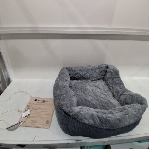 K&H PET PRODUCTS CAT/DOG HEATED THERMO-SNUGGLE CUP BOMBER BED WITH REMOVABLE HEATED PAD - 28" X 22" - GREY (MODEL: HP50P) image 3