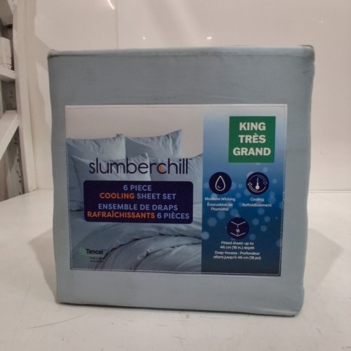 6PC SLUMBERCHILL COOLING SHEET SET - KING - BLUE (ITEM:1916202) image 3
