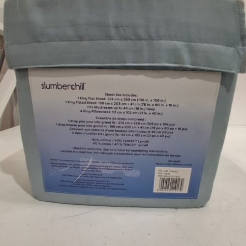 6PC SLUMBERCHILL COOLING SHEET SET - KING - BLUE (ITEM:1916202) image 4