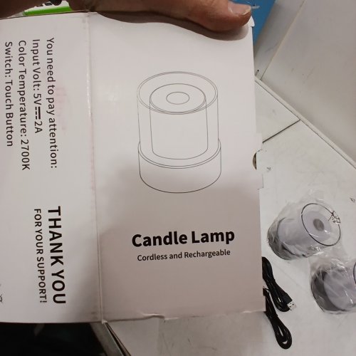 2PK CORDLESS RECHARGEABLE CANDLE LAMPS - 2700 K - BLACK image 3