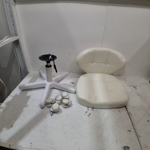 ADJUSTABLE SWIVEL OFFICE CHAIR WITH WHEELS - 15.7" - 20.9" - WHITE image 2