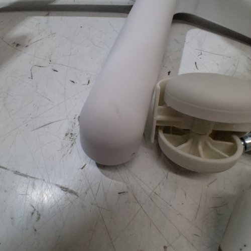ADJUSTABLE SWIVEL OFFICE CHAIR WITH WHEELS - 15.7" - 20.9" - WHITE image 4