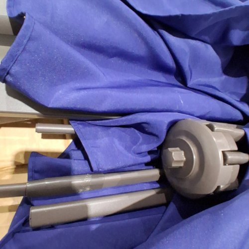OUTDOOR PATIO UMBRELLA WITH STAND FOR POOLSIDE, LAWN, GARDEN - 9.9FT - BLUE (MODEL:A014-516-110) image 9