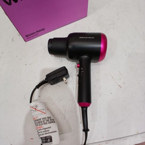 WAVYTALK BLOWN AWAY IONIC HAIR DRYER WITH DIFFUSER & CONCENTRATOR ATTACHMENTS - BLACK/PINK (MODEL: QL-5917BDC) image 2