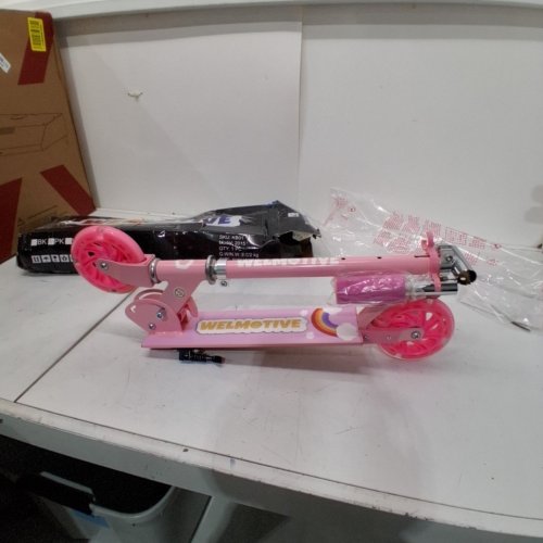 KID'S WELMOTIVE KICK SCOOTER WITH ADJUSTABLE HADNLE BARS - 110LBS CAPACITY - PINK (MODEL: 2015) image 2