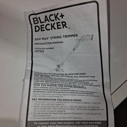 BLACK+DECKER STRING TRIMMER/EDGER - 10" - 20V - BLACK/ORANGE (MODEL: LST201) image 3