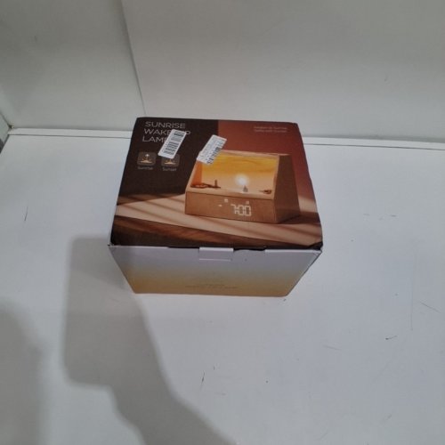 SUNRISE WAKE-UP LAMP WITH CLOCK DISPLAY - WOOD TONE AND WHITE (MODEL: HXD-RC-003) image 5