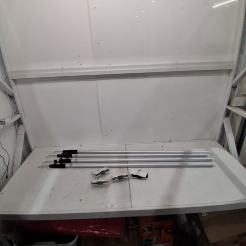 4PK SHINMING DUST BARRIER TELESCOPIC EXTENDABLE TENSION SUPPORT POLES SET WITH END ATTACHMENTS AND STORAGE BAG - 12FT - SILVER / BLACK (MODEL: XM-2607-12FT) image 2