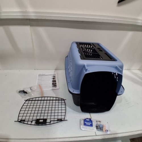 PETMATE TWO DOOR PET KENNEL, BLUE AND BLACK image 2