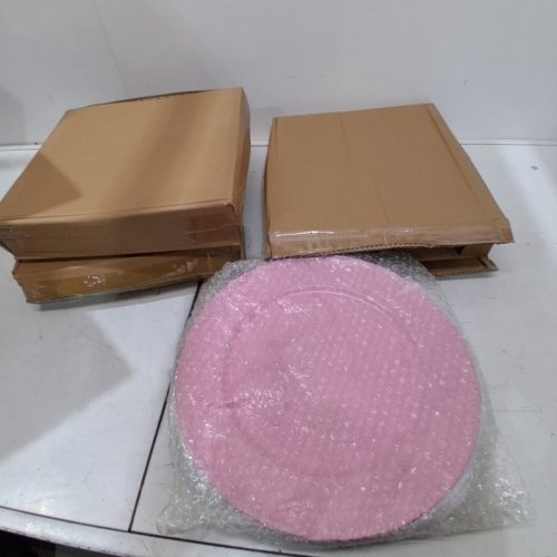 36PK FXKS REUSABLE ROUND CHARGER PLATES - 13" - PINK image 2