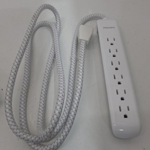 PHILIPS HOME POWER ELITE 6-OUTLET SURGE PROTECTOR WITH BRAIDED CORD - 6FT - WHITE (MODEL: SPC3054WA/37) image 3