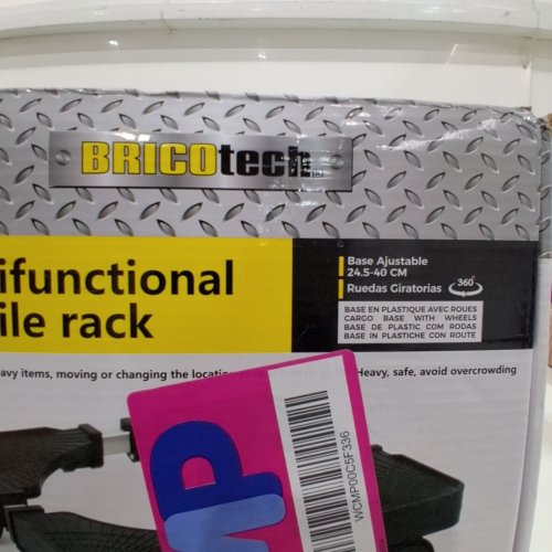 BRICOTECH MULTIFUNCTION ALADJUSTABLE MOBILE RACK STAND - 9.6" - 15.7" - BLUE image 2