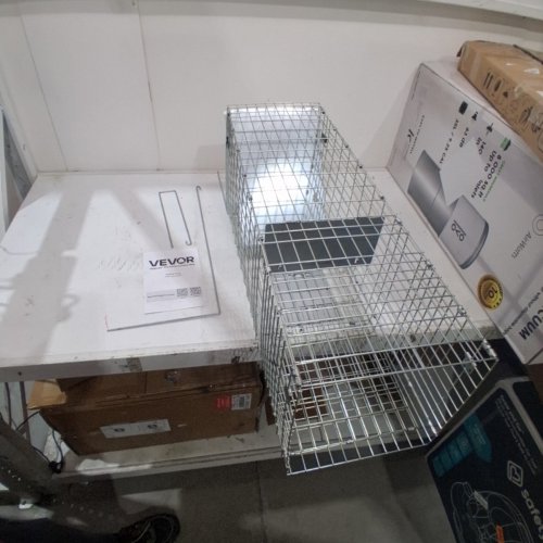 HUMANE ANIMAL TRAP - GALVANIZED IRON - 30" X 10" X 12" - SILVER (MODEL: LB-28A) image 2