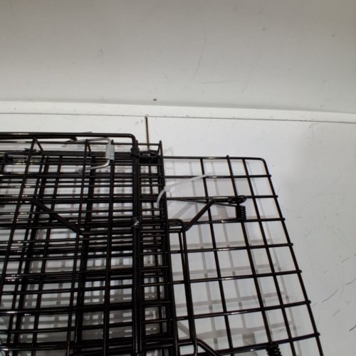 LIVE ANIMAL CAGE TRAP FOR CATCH & RELEASE - 24" X 8" X 7.5" - BLACK/STAINLESS STEEL image 3