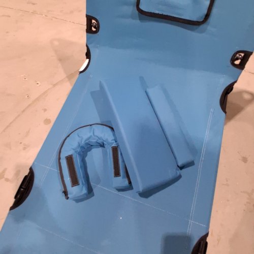 COSTWAY FOLDING FACE DOWN TANNING CHAIR WITH REMOVABLE PILLOWS - 76.5" X 33.5" X 25" - BLUE (NP13350BL) image 4