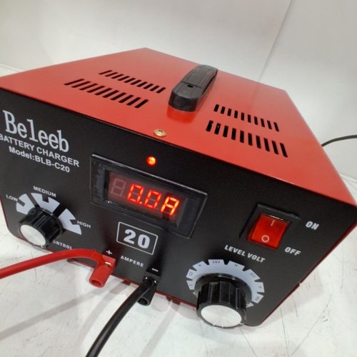 BELEEB ADJUSTABLE BATTERY CHARGER UNIT WITH LCD DISPLAY - 12V-48V - RED - (MODEL: ‎BLB-C20) image 2