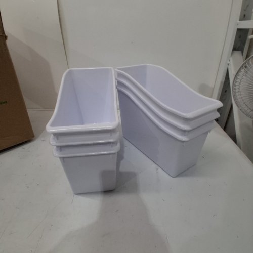 6PK TEACHER CREATED RESOURCES PLASTIC BOOK BIN - WHITE image 2