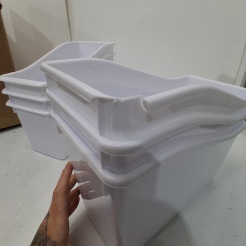 6PK TEACHER CREATED RESOURCES PLASTIC BOOK BIN - WHITE image 3
