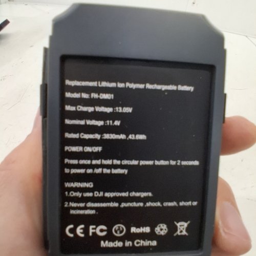 RECHARGEABLE LITHIUM-ION POLYMER BATTERY REPLACEMENT FOR DJI MAVIC PRO - 11.4V, 3830MAH, 43.6WH - BLACK (MODEL: FH-DM01) image 3