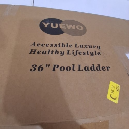 YUEWO 2-STEP STEEL FRAME ABOVE GROUND SWIMMING POOL LADDER - 36" - GRAY image 2