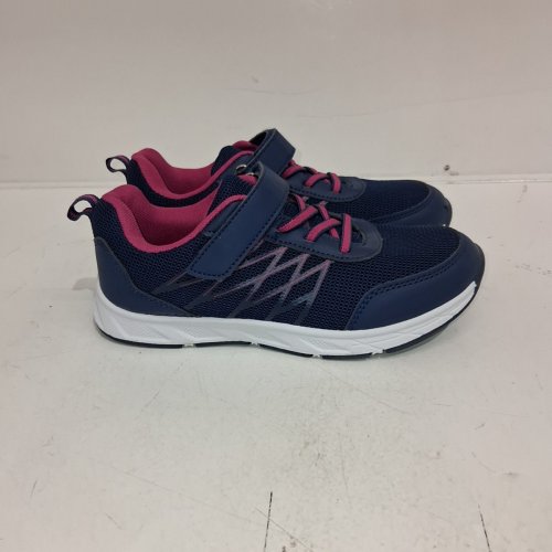 GIRLS' ATHLETIC WORKS VELCRO SLIDE ON SNEAKERS - SIZE 2 - NAVY, PINK AND WHITE image 2