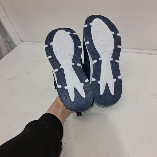 GIRLS' ATHLETIC WORKS VELCRO SLIDE ON SNEAKERS - SIZE 2 - NAVY, PINK AND WHITE image 3