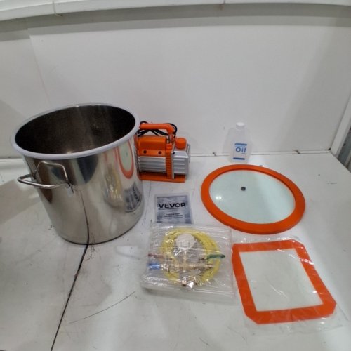 VEVOR VACUUM PUMP & DEGASSING CHAMBER KIT - 1/4 H/P, 3CFM, 3 GAL - ORANGE - (MODEL: RS-1) image 2