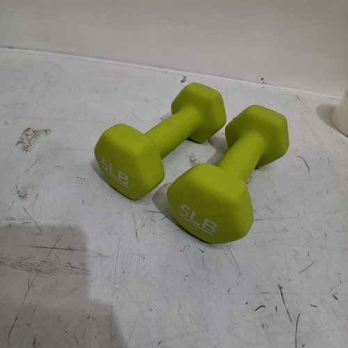 2PK AMAZON BASICS NEOPRENE DUMBBELL WEIGHTS - 5LBS -GREEN image 2