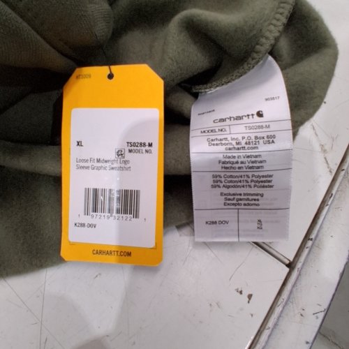 MEN'S CARHARTT LOOSE FIT MIDWEIGHT LOGO SLEEVE GRAPHIC SWEATSHIRT - EXTRA LARGE - DARK GREEN (STYLE: TS0288-M) image 2