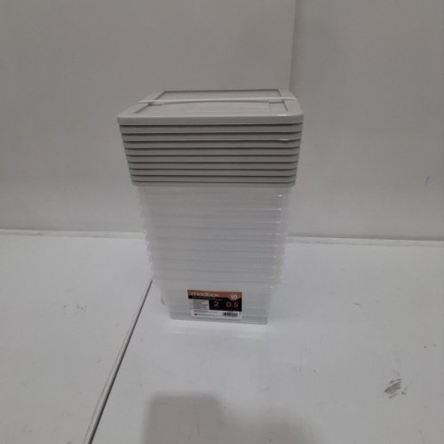 10PC MODBOX MODULAR STORAGE BOX - 0.5 GAL - 7.3" X 6.4" X 3.8" - CLEAR (ITEM: 20000) image 3