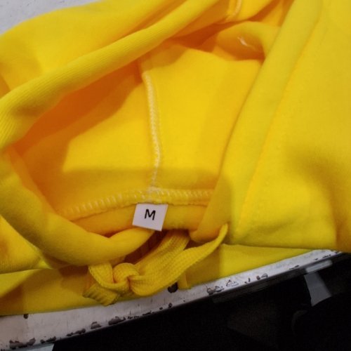 MENS ZIP UP SWEATER WITH HOOD - MEDIUM - NEON YELLOW image 3