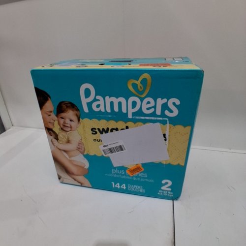 144PK PAMPERS SWADDLERS diapers- SIZE 2 - MULTICOLOR image 2