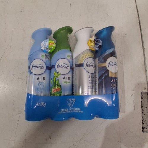 4PK FEBREEZE AIR REFRESHER SCENTED FRESHENER - 250G EACH - LINEN & SKY/ORIGINAL/FRESH LEMON/OCEAN image 2