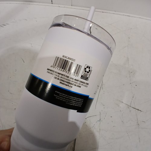 MAINSTAYS STAINLESS STEEL TUMBLER - 30 OZ - WHITE (ITEM: WMCA04325) image 2