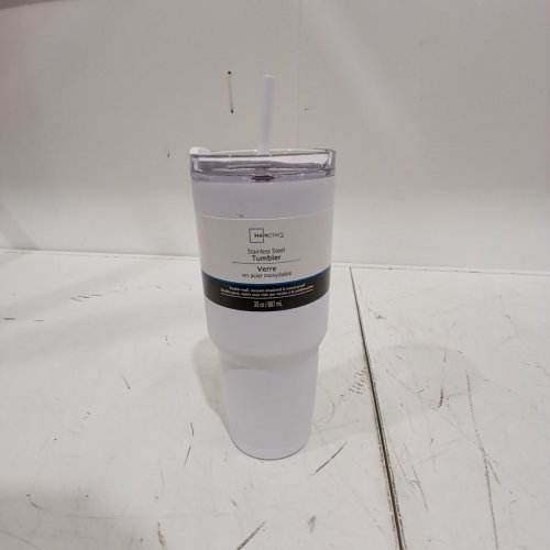 MAINSTAYS STAINLESS STEEL TUMBLER - 30 OZ - WHITE (ITEM: WMCA04325) image 3