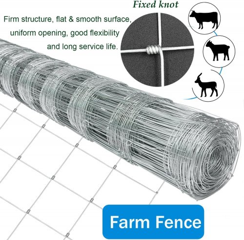 FALANAVA FARM FIELD FENCE GALVANIZED WIRE - 4FT X 164FT - SILVER (MODEL:DZY01-AF004-1) image 2