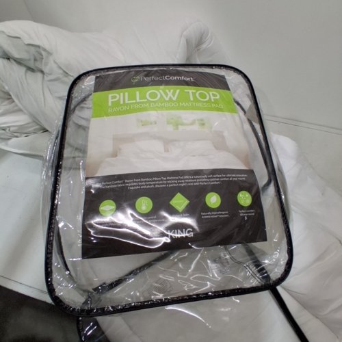 MATTRESS PAD PILLOW TOP MATTRESS TOPPER - KING - WHITE image 7