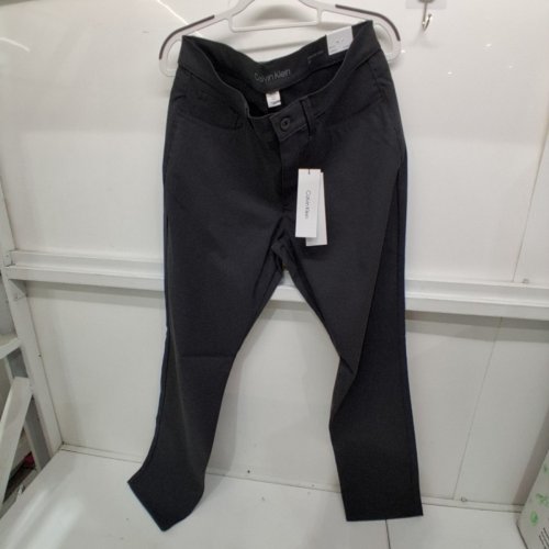 WOMENS CALVIN KLEIN INFINITE FLEX WAIST SLIM FIT PANTS -34W X 32L - CHARCOAL image 2