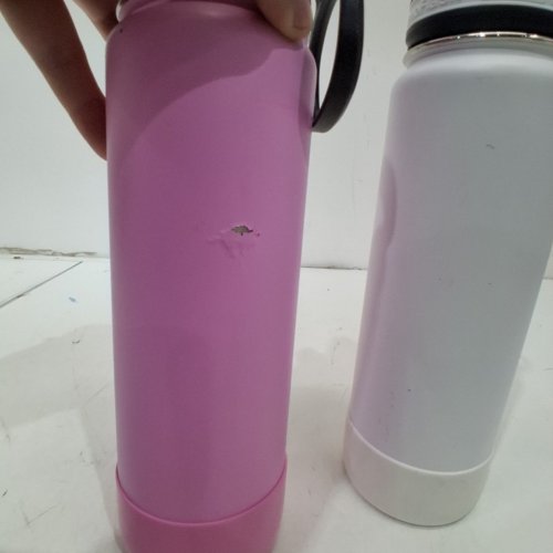 2PK THERMOFLASK DOUBLE WALL VACUUM INSULATED LEAK PROOF STAINLESS STEEL WATER BOTTLE - 24OZ (710ML) - STRAWBERRY/ARCTIC WHITE image 3